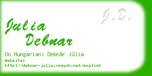 julia debnar business card