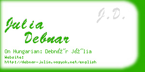 julia debnar business card
